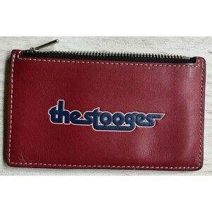 Coach Red Glovetanned Leather Wallet “The Stooges” Card Holder Pouch EUC RARE